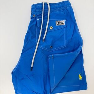 Polo Ralph Lauren Solid Blue Swim Trunks Men's Medium 6" Inseam Mesh Liner